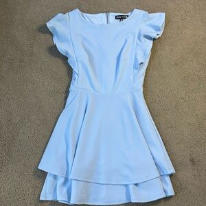 Flutter Sleeve Double-Hem Fit & Flare Dress